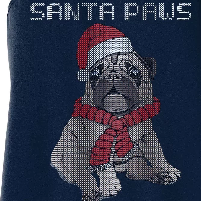 Santa Paws Pug Women's Racerback Tank