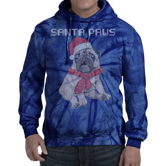 Santa Paws Pug Tie Dye Hoodie