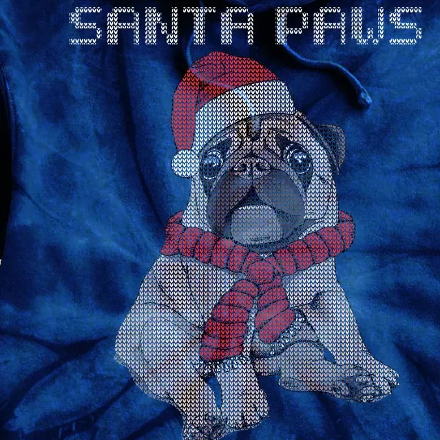 Santa Paws Pug Tie Dye Hoodie