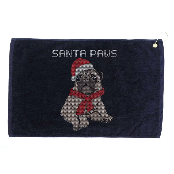 Santa Paws Pug Grommeted Golf Towel