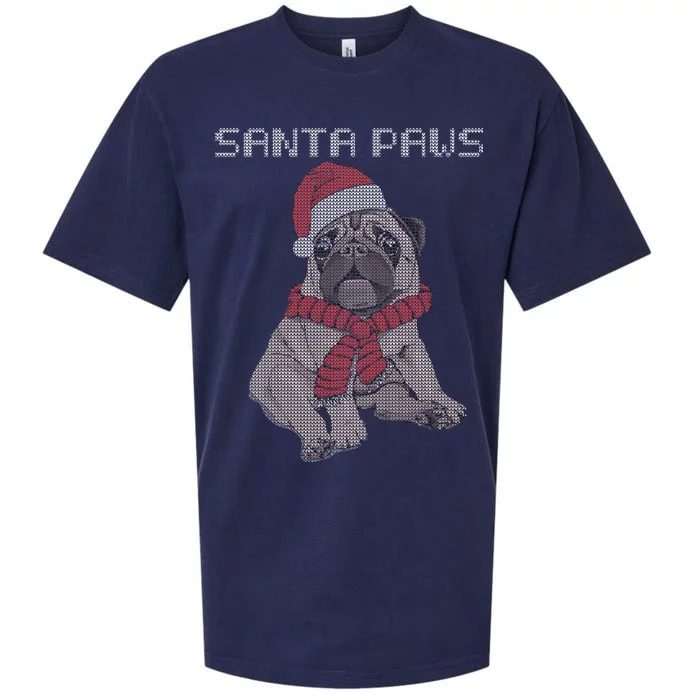 Santa Paws Pug Sueded Cloud Jersey T-Shirt