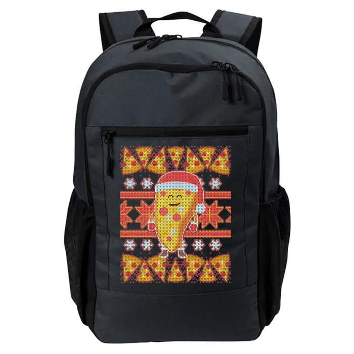 Santa Pizza Lover Ugly Christmas Sweater Daily Commute Backpack