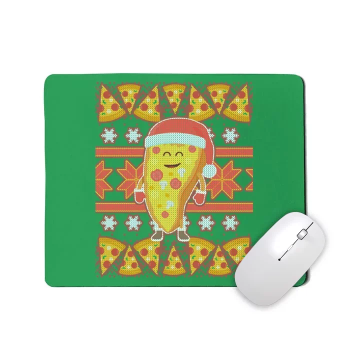 Santa Pizza Lover Ugly Christmas Sweater Mousepad