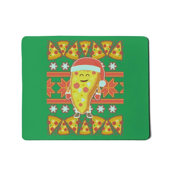 Santa Pizza Lover Ugly Christmas Sweater Mousepad