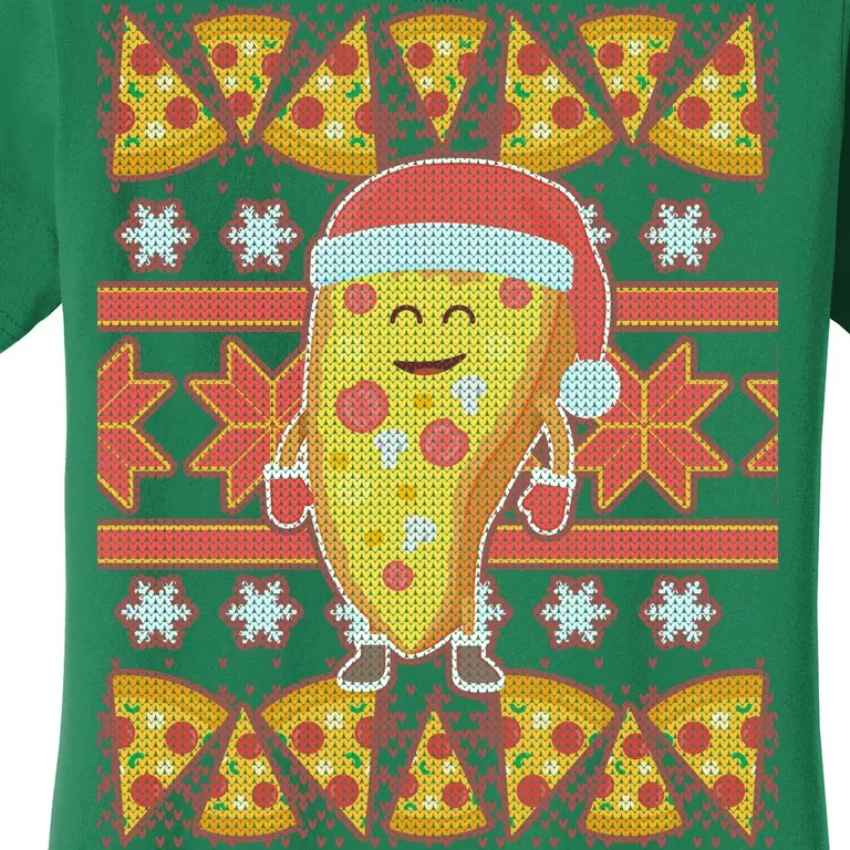 Santa Pizza Lover Ugly Christmas Sweater Women's T-Shirt