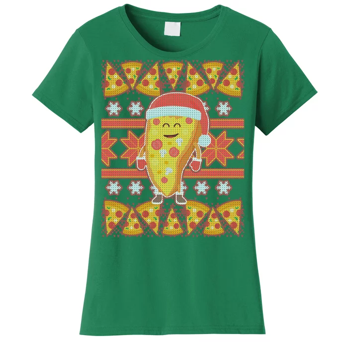 Santa Pizza Lover Ugly Christmas Sweater Women's T-Shirt