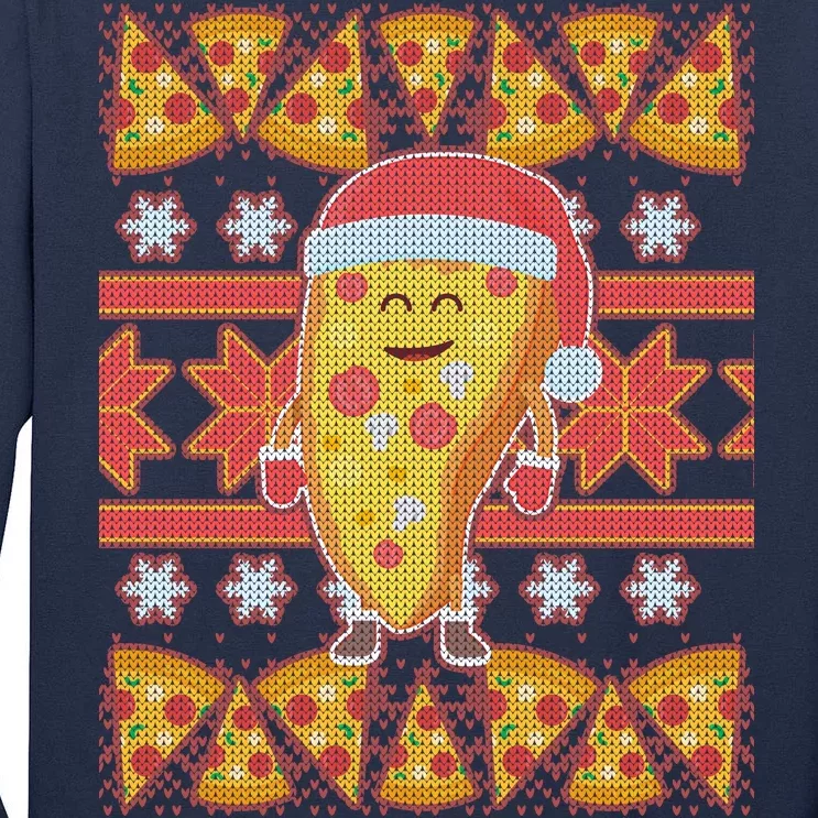 Santa Pizza Lover Ugly Christmas Sweater Tall Long Sleeve T-Shirt