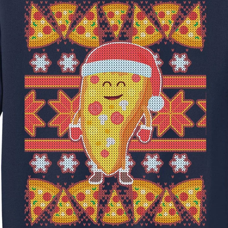 Santa Pizza Lover Ugly Christmas Sweater Tall Sweatshirt