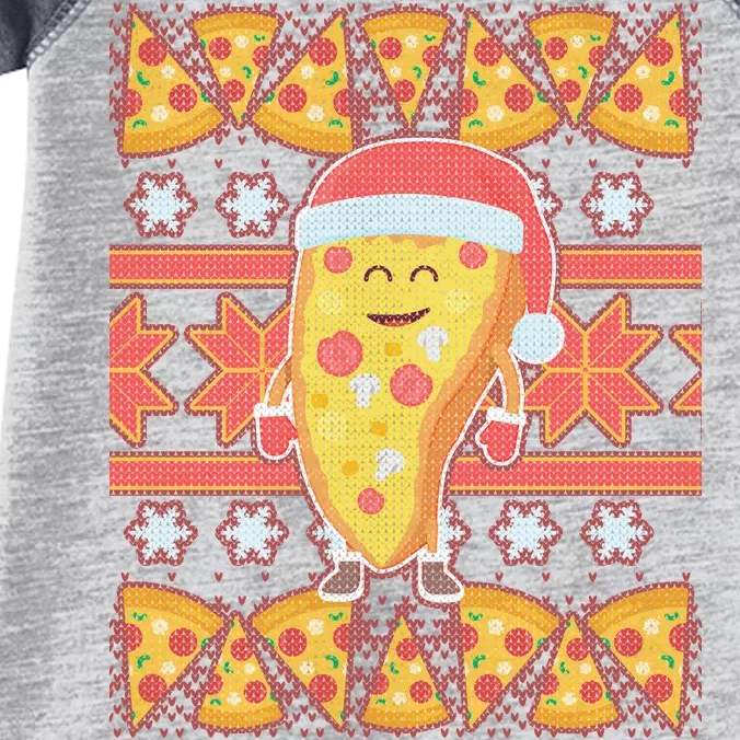 Santa Pizza Lover Ugly Christmas Sweater Infant Baby Jersey Bodysuit