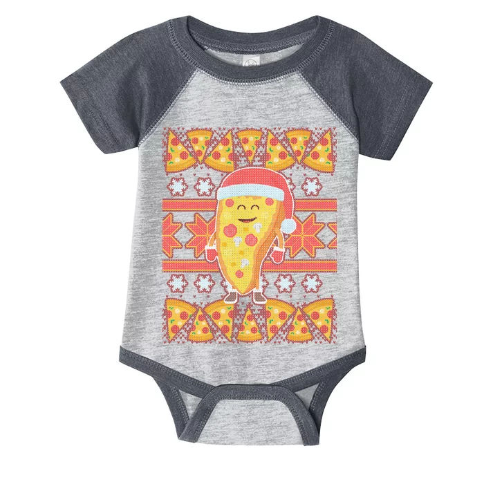 Santa Pizza Lover Ugly Christmas Sweater Infant Baby Jersey Bodysuit