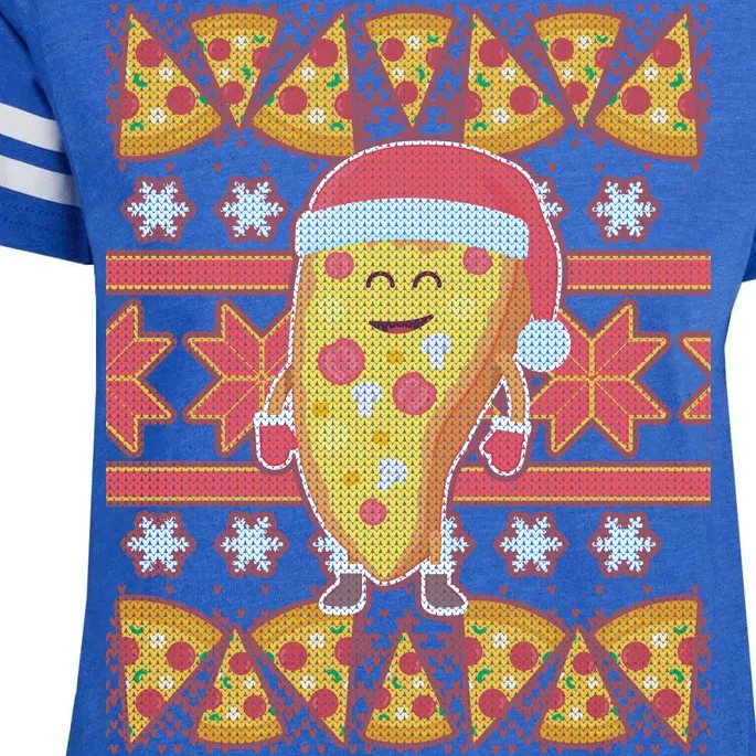 Santa Pizza Lover Ugly Christmas Sweater Enza Ladies Jersey Football T-Shirt