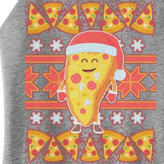 Santa Pizza Lover Ugly Christmas Sweater Women’s Perfect Tri Rocker Tank