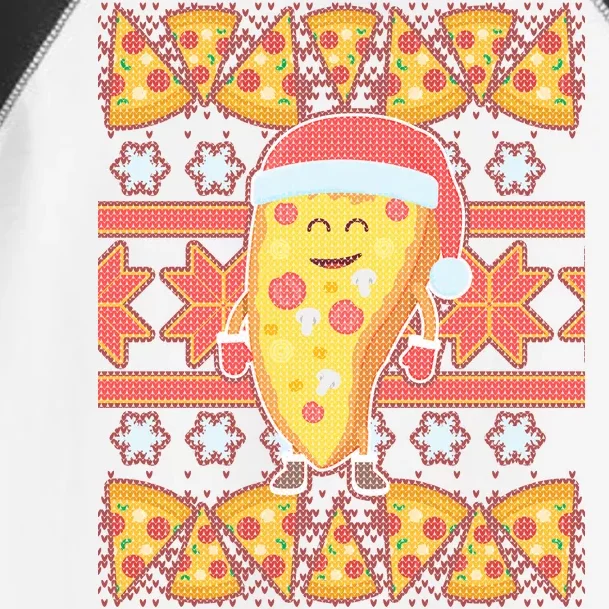 Santa Pizza Lover Ugly Christmas Sweater Toddler Fine Jersey T-Shirt