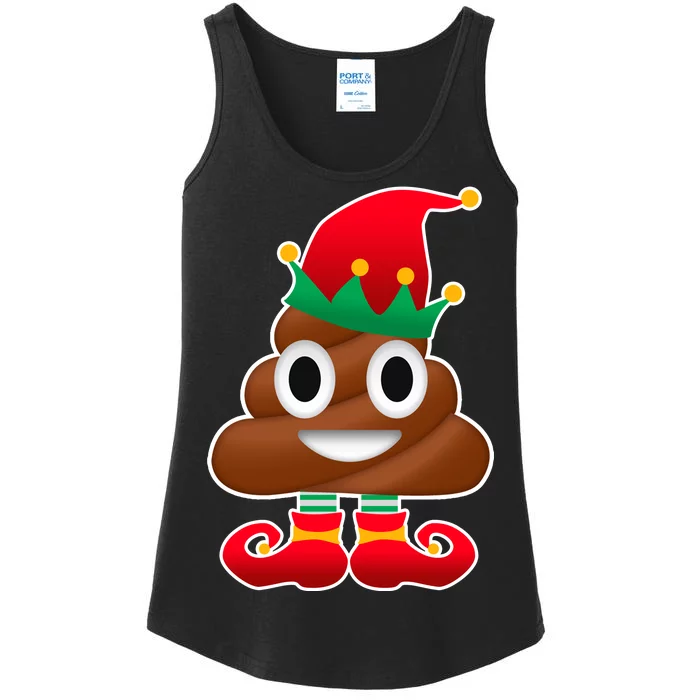 Santa Poop Emoji Christmas Ladies Essential Tank