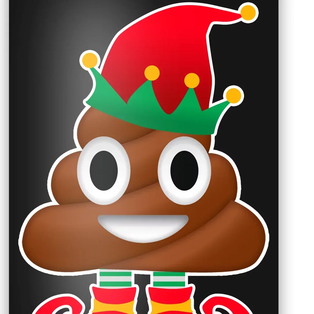 Santa Poop Emoji Christmas Poster