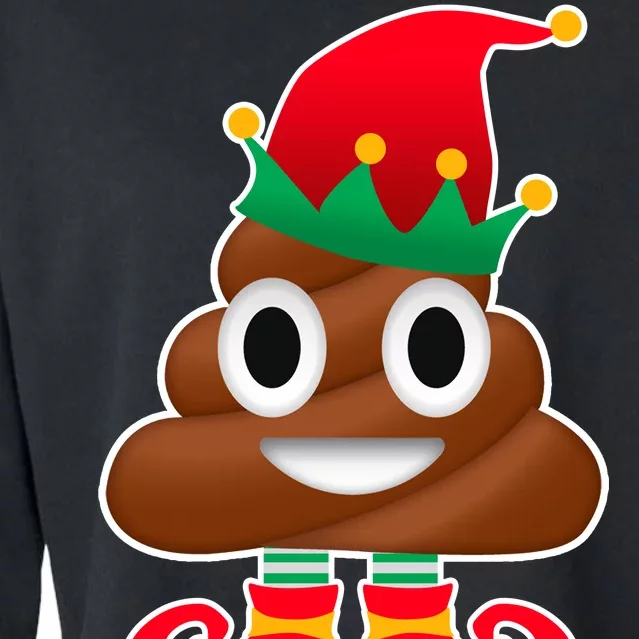 Santa Poop Emoji Christmas Cropped Pullover Crew