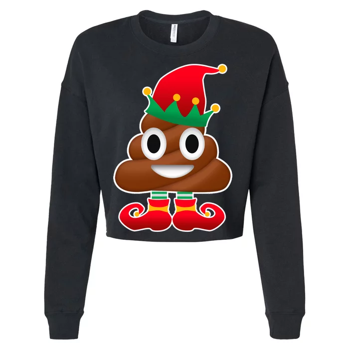 Santa Poop Emoji Christmas Cropped Pullover Crew