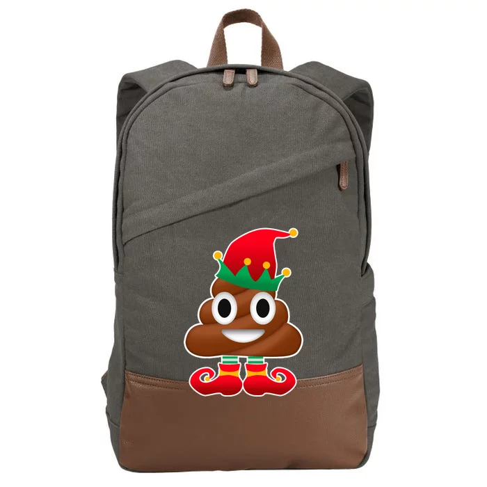 Santa Poop Emoji Christmas Cotton Canvas Backpack