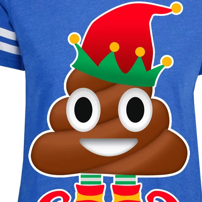 Santa Poop Emoji Christmas Enza Ladies Jersey Football T-Shirt