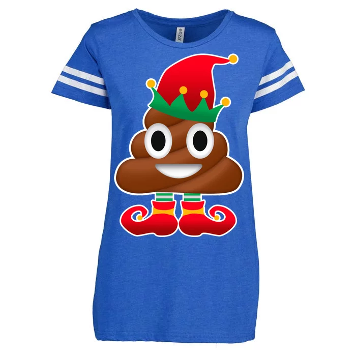 Santa Poop Emoji Christmas Enza Ladies Jersey Football T-Shirt