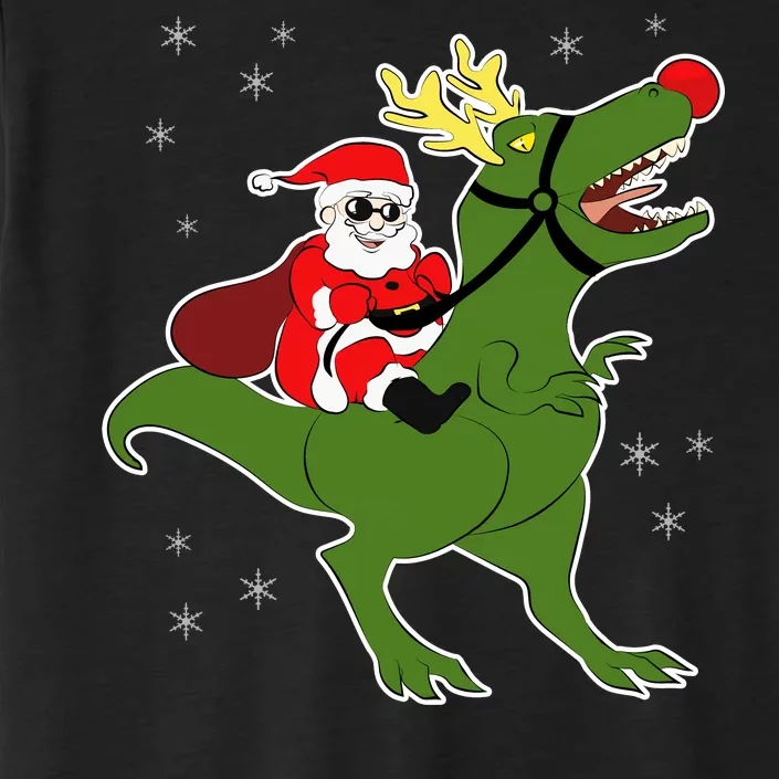 Santa Riding T-Rex ChromaSoft Performance T-Shirt