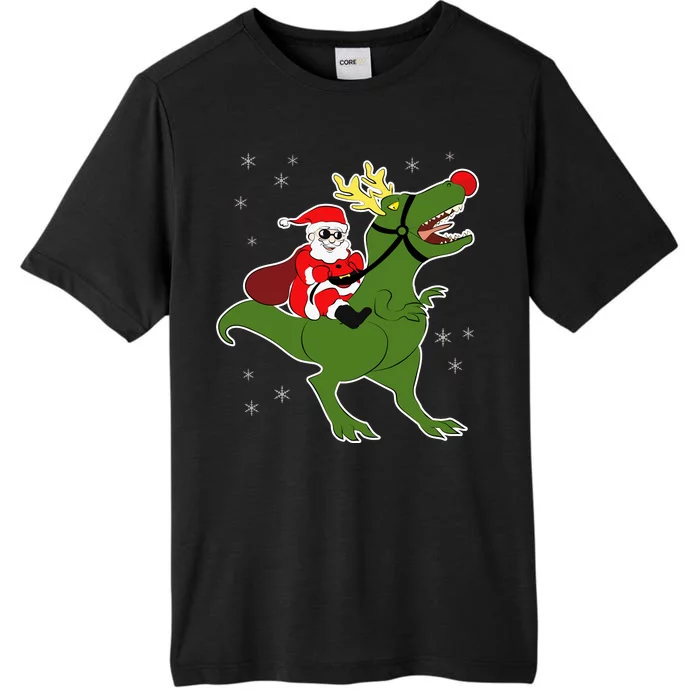 Santa Riding T-Rex ChromaSoft Performance T-Shirt