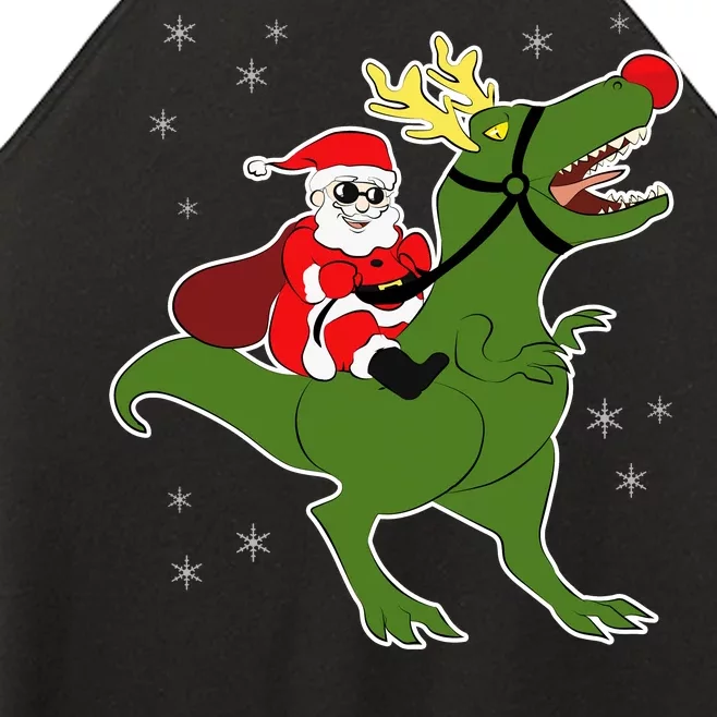 Santa Riding T-Rex Women’s Perfect Tri Rocker Tank