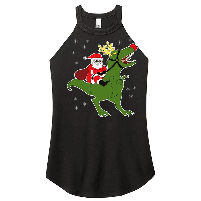 Santa Riding T-Rex Women’s Perfect Tri Rocker Tank