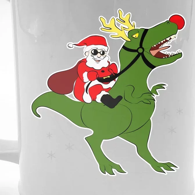 Santa Riding T-Rex Front & Back Beer Stein