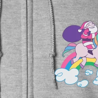 Santa Riding Unicorn Full Zip Hoodie