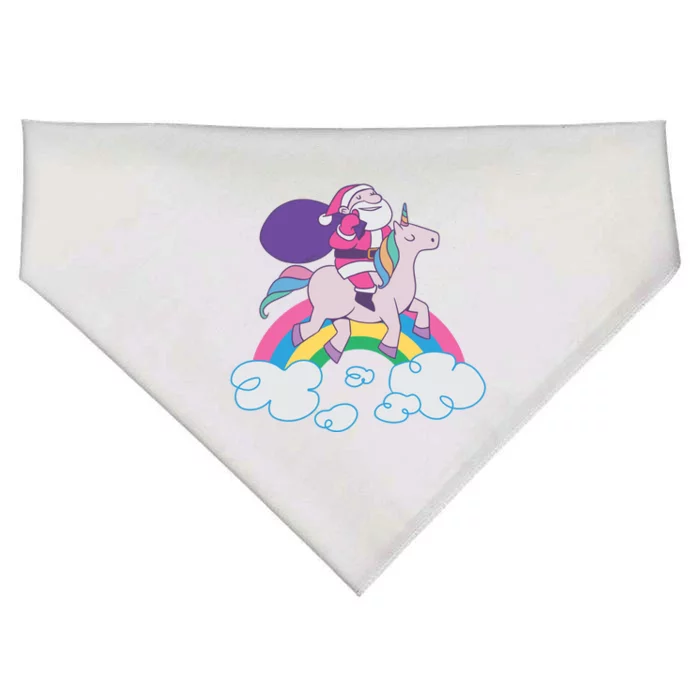 Santa Riding Unicorn USA-Made Doggie Bandana