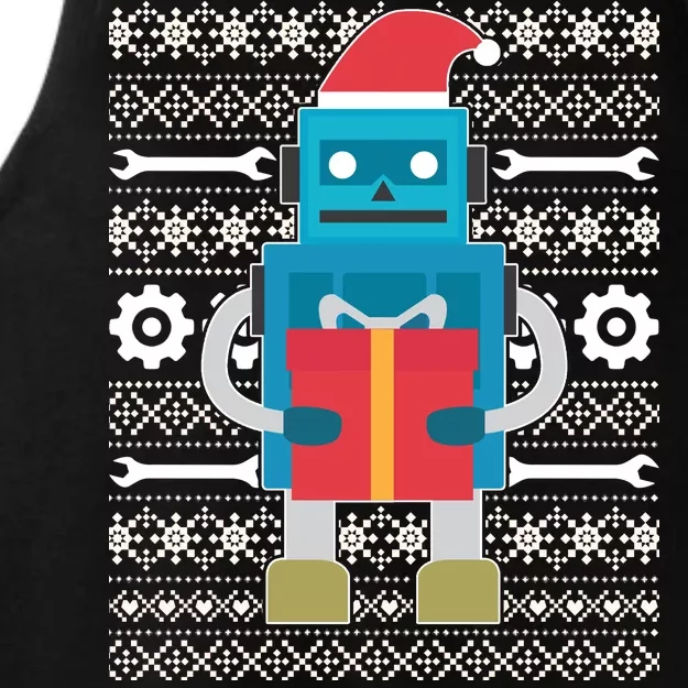 Santa Robot Ugly Christmas Ladies Tri-Blend Wicking Tank