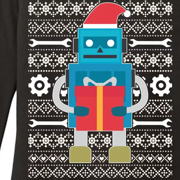 Santa Robot Ugly Christmas Womens CVC Long Sleeve Shirt