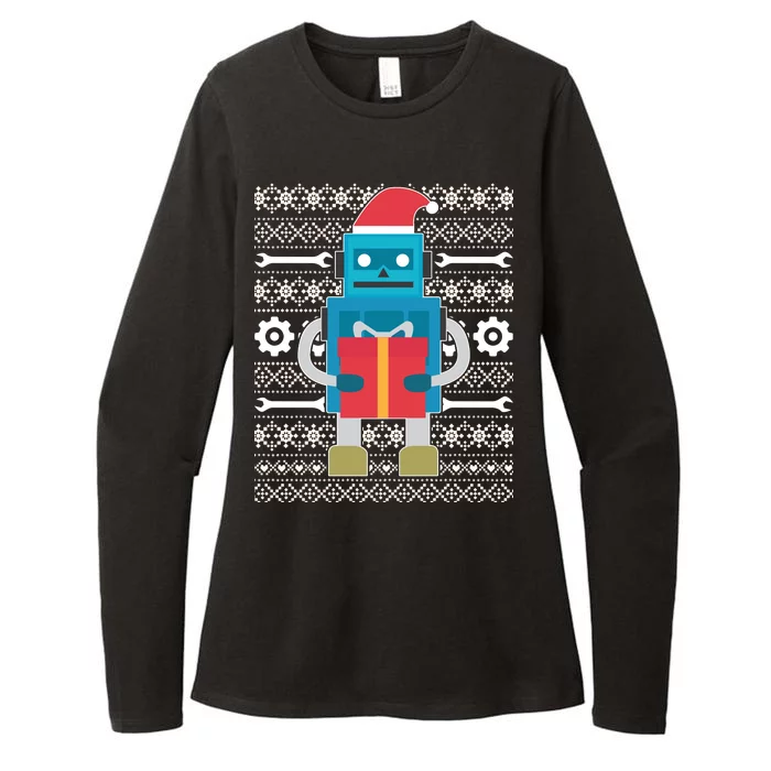 Santa Robot Ugly Christmas Womens CVC Long Sleeve Shirt