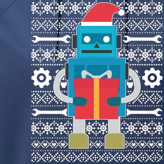 Santa Robot Ugly Christmas Performance Fleece Hoodie