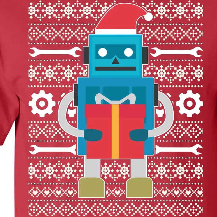 Santa Robot Ugly Christmas Tall T-Shirt