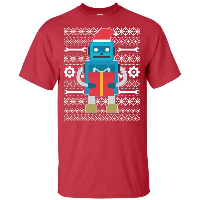 Santa Robot Ugly Christmas Tall T-Shirt