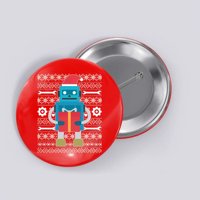 Santa Robot Ugly Christmas Button