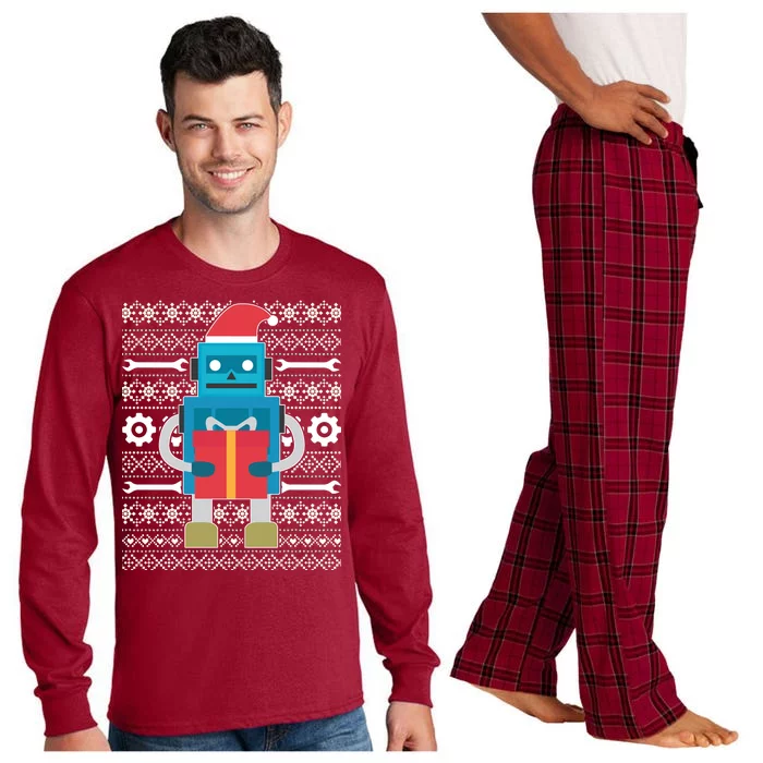 Santa Robot Ugly Christmas Long Sleeve Pajama Set