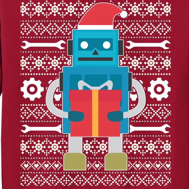 Santa Robot Ugly Christmas Tall Sweatshirt