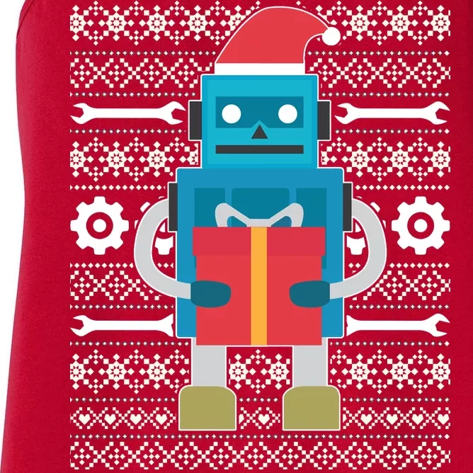 Santa Robot Ugly Christmas Women's Racerback Tank