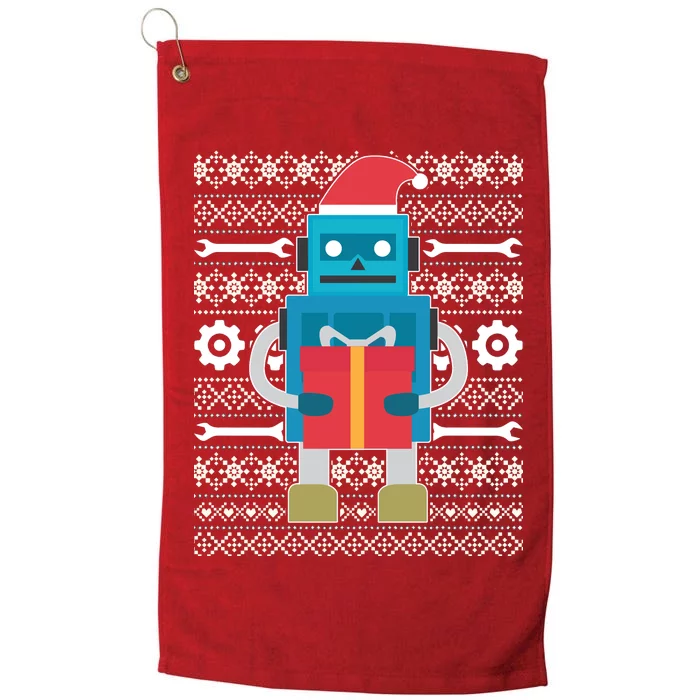 Santa Robot Ugly Christmas Platinum Collection Golf Towel