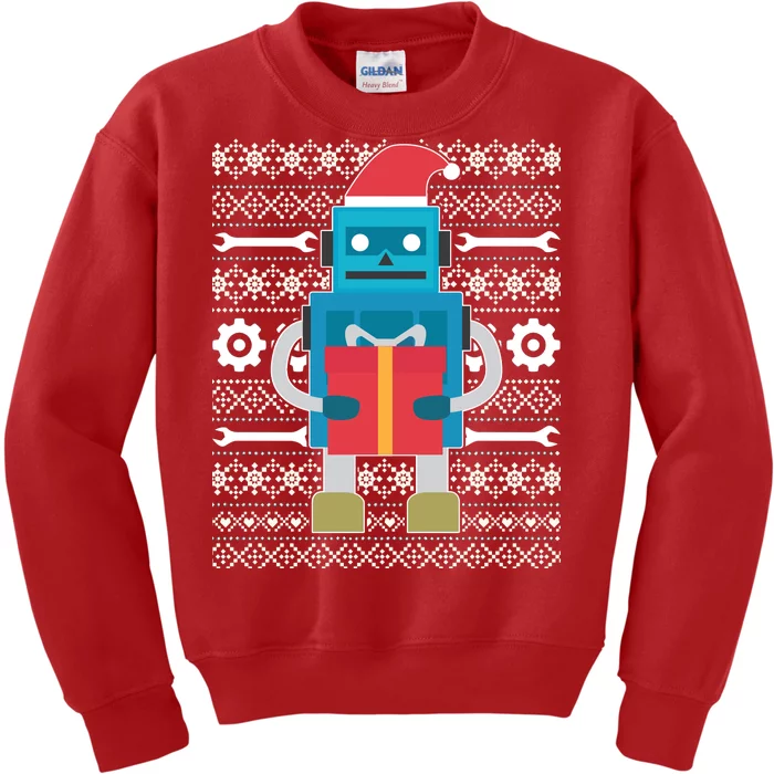 Santa Robot Ugly Christmas Kids Sweatshirt