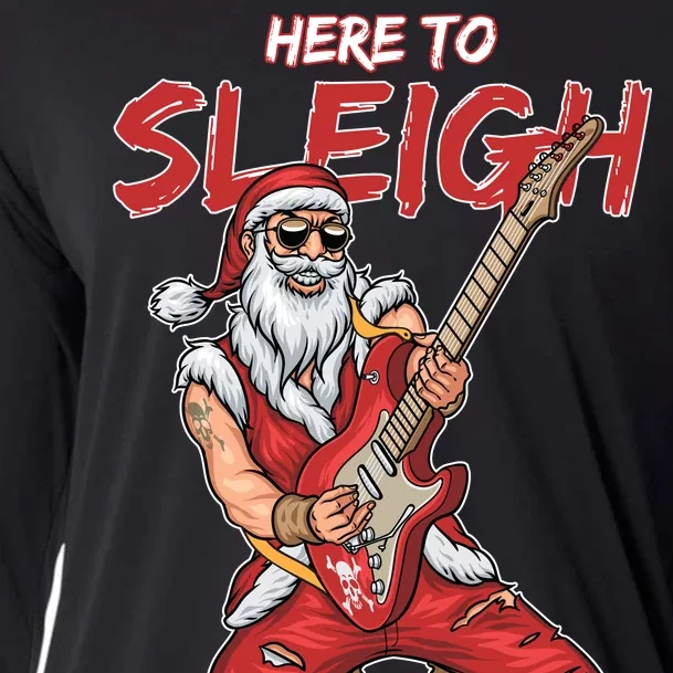 Santa Rocks Here To Sleigh Cooling Performance Long Sleeve Crew