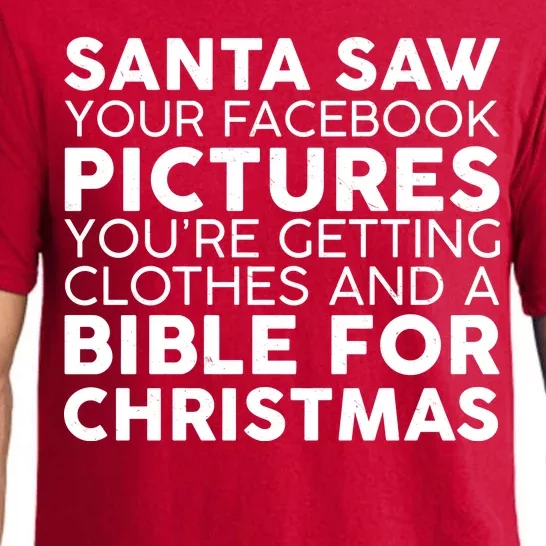 Santa Saw Your Facebook Pictures Christmas Pajama Set