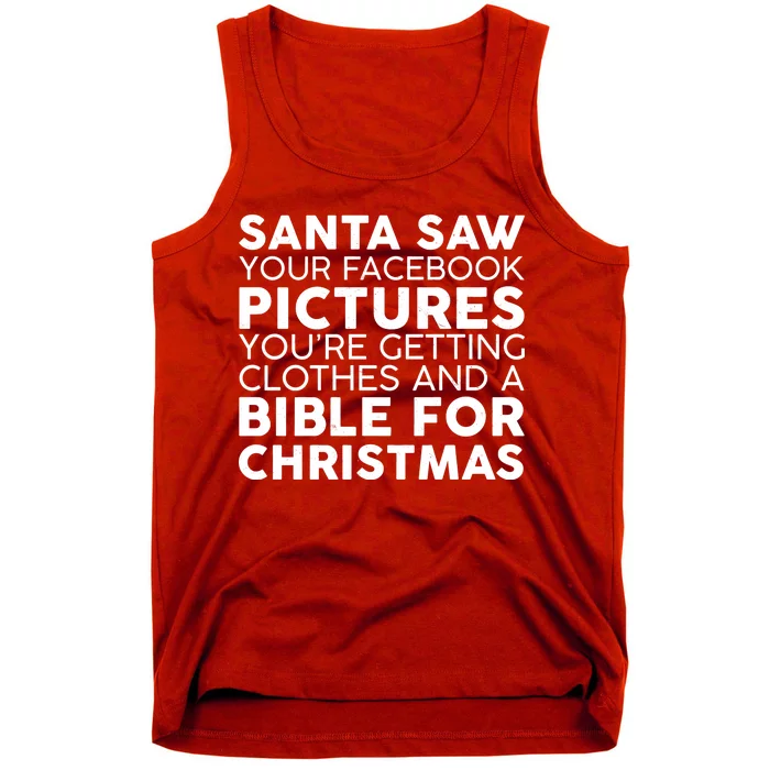 Santa Saw Your Facebook Pictures Christmas Tank Top