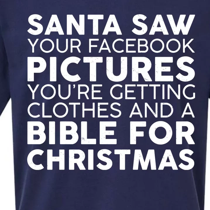 Santa Saw Your Facebook Pictures Christmas Sueded Cloud Jersey T-Shirt