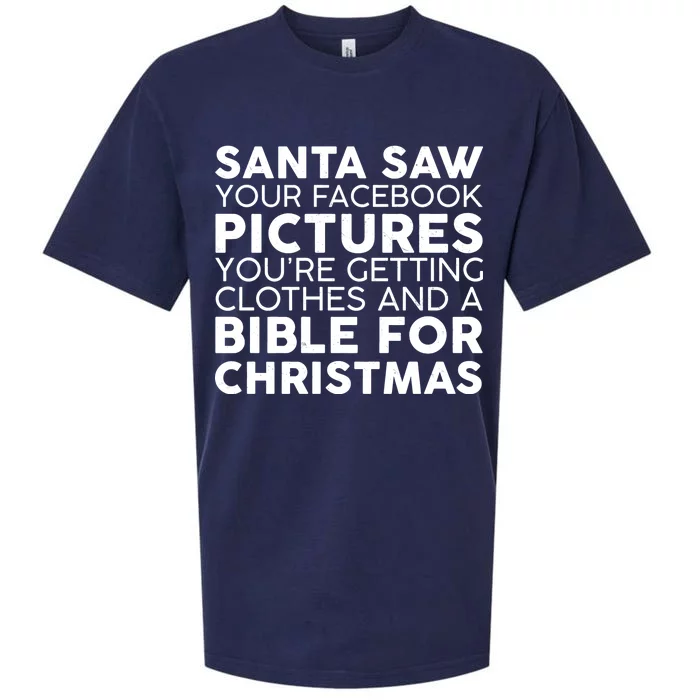 Santa Saw Your Facebook Pictures Christmas Sueded Cloud Jersey T-Shirt