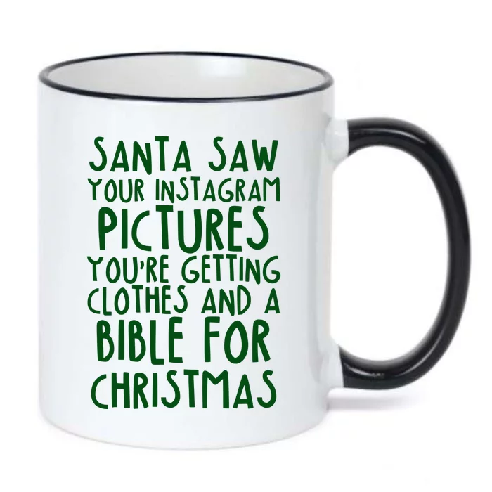 Santa Saw Your Instagram Pictures Black Color Changing Mug