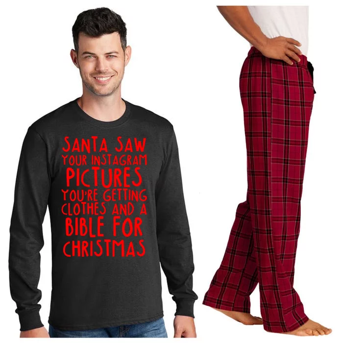 Santa Saw Your Instagram Pictures Long Sleeve Pajama Set